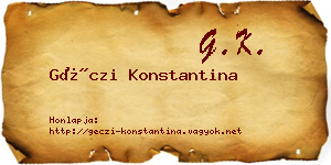 Géczi Konstantina névjegykártya